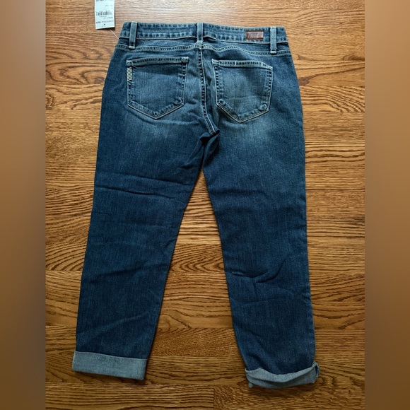 NWT PAIGE Jimmy Jimmy Crop Blue Denim Jeans Distressed Kendall Stretch 24 - Picture 2 of 9
